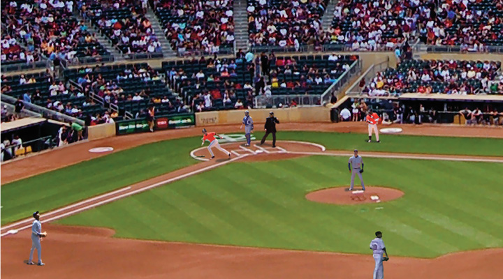 Image of a videogame baseball field